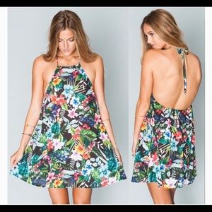 Show Me Your MuMu tie neck halter mini dress